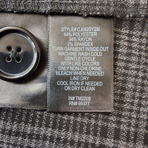 Sanctuary Womens One-Button Gray Plaid Blazer Two Front Flap Pockets Size 8 - Picture 9 of 10